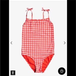 New Roxy girls one piece red gingham swimsuit size 12